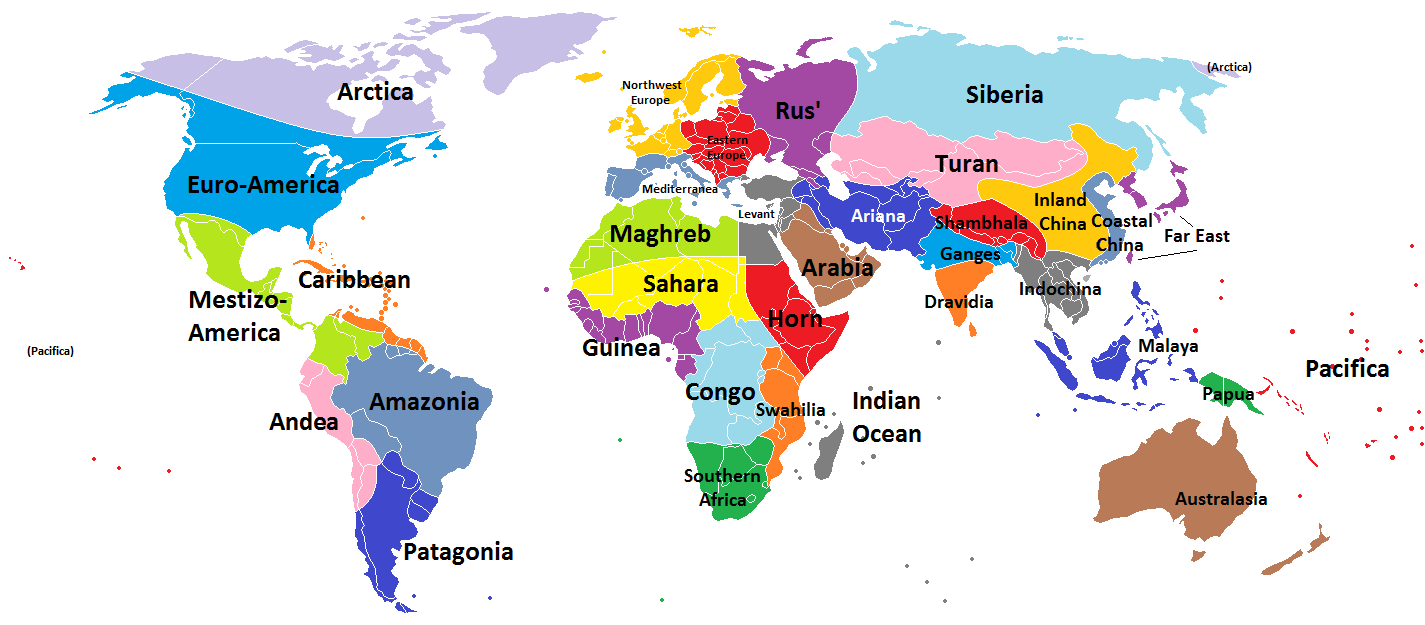 Regions of the World map