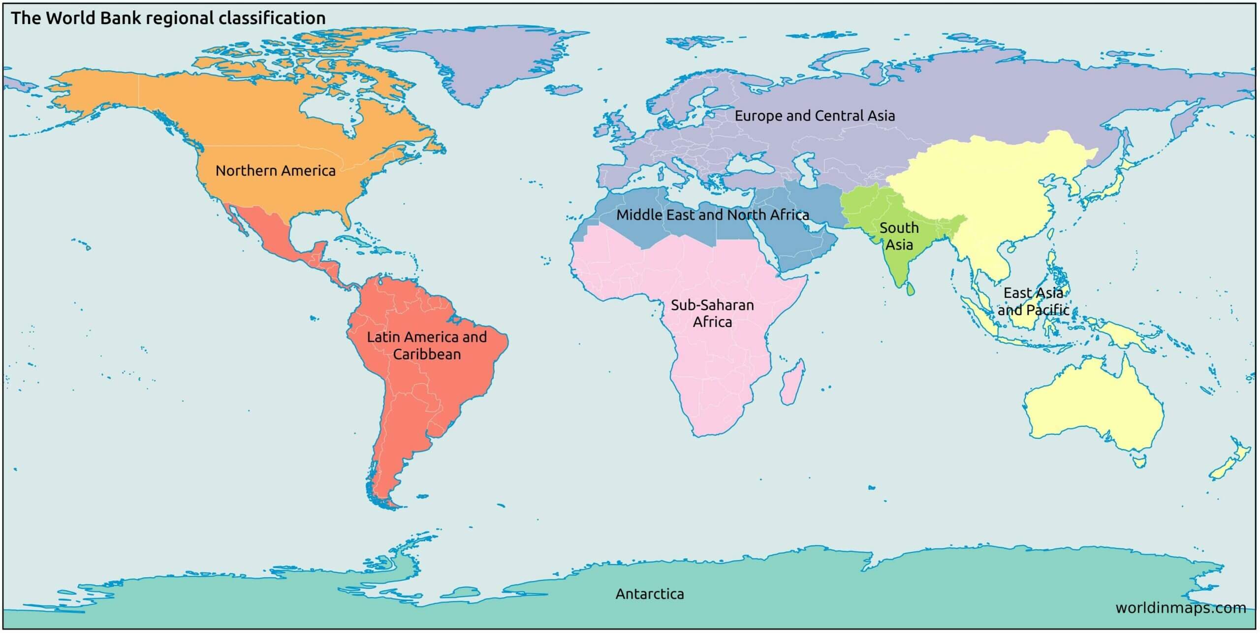 World bank regions map