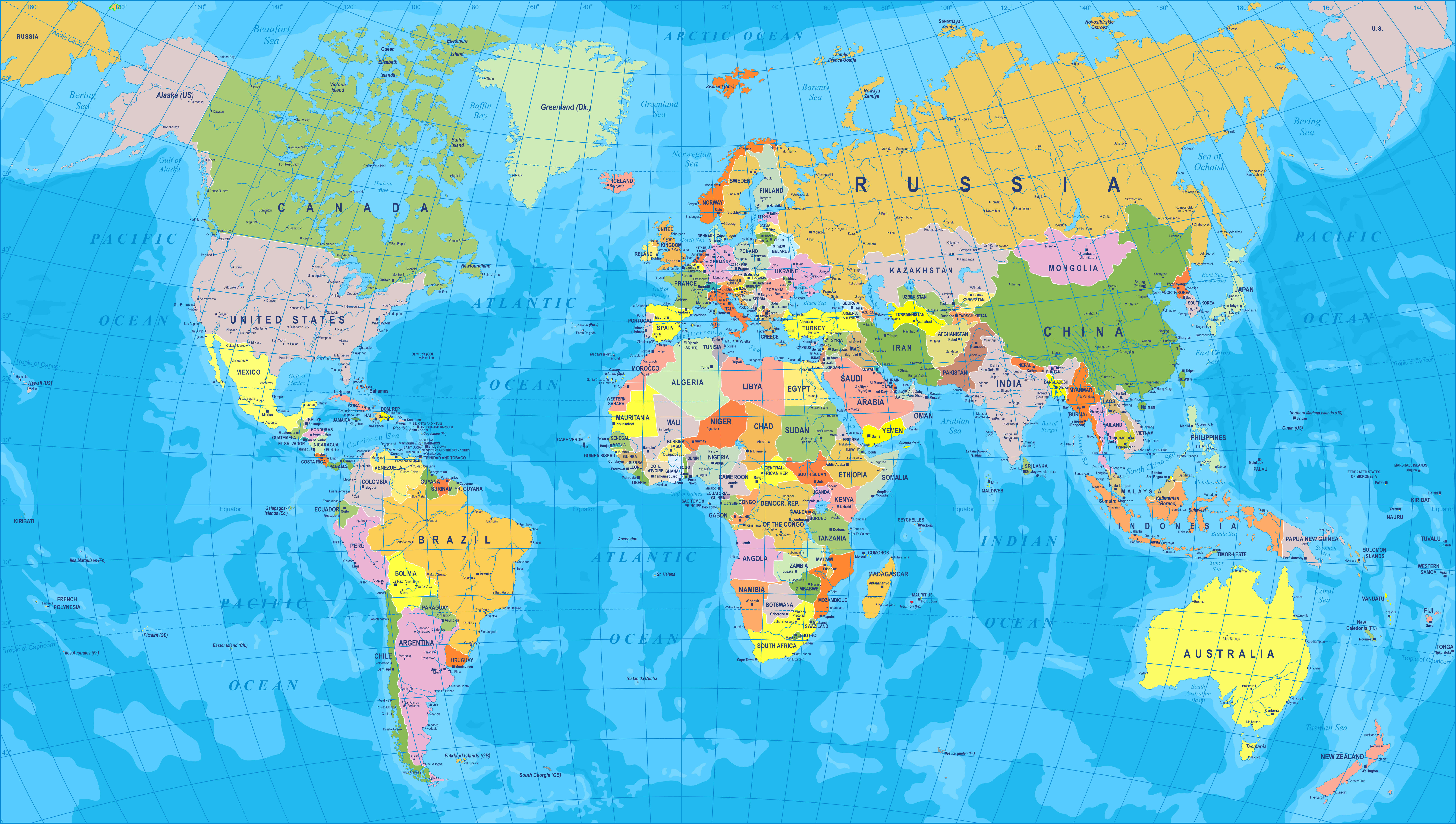 World map high definition
