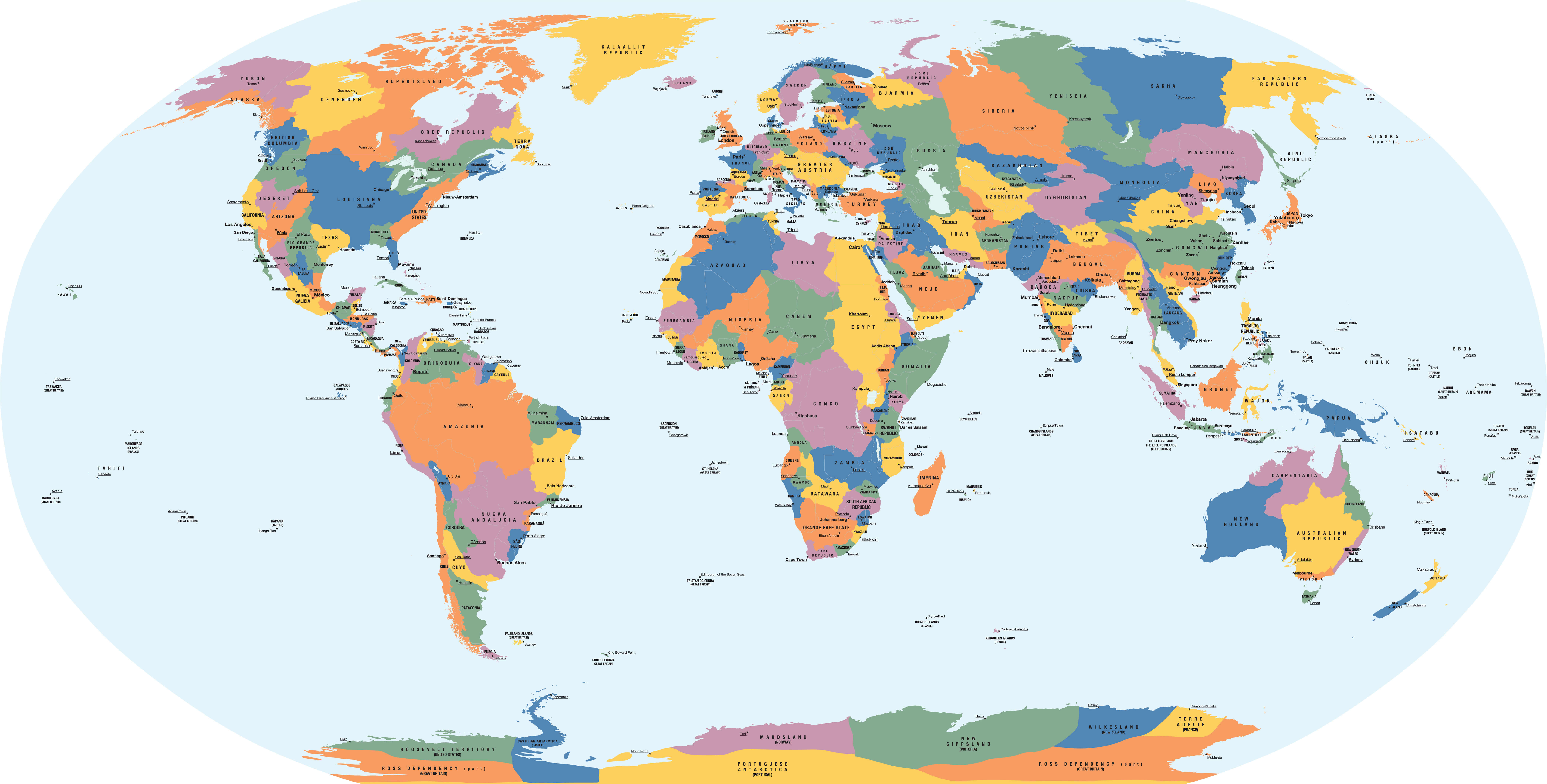 World regions map