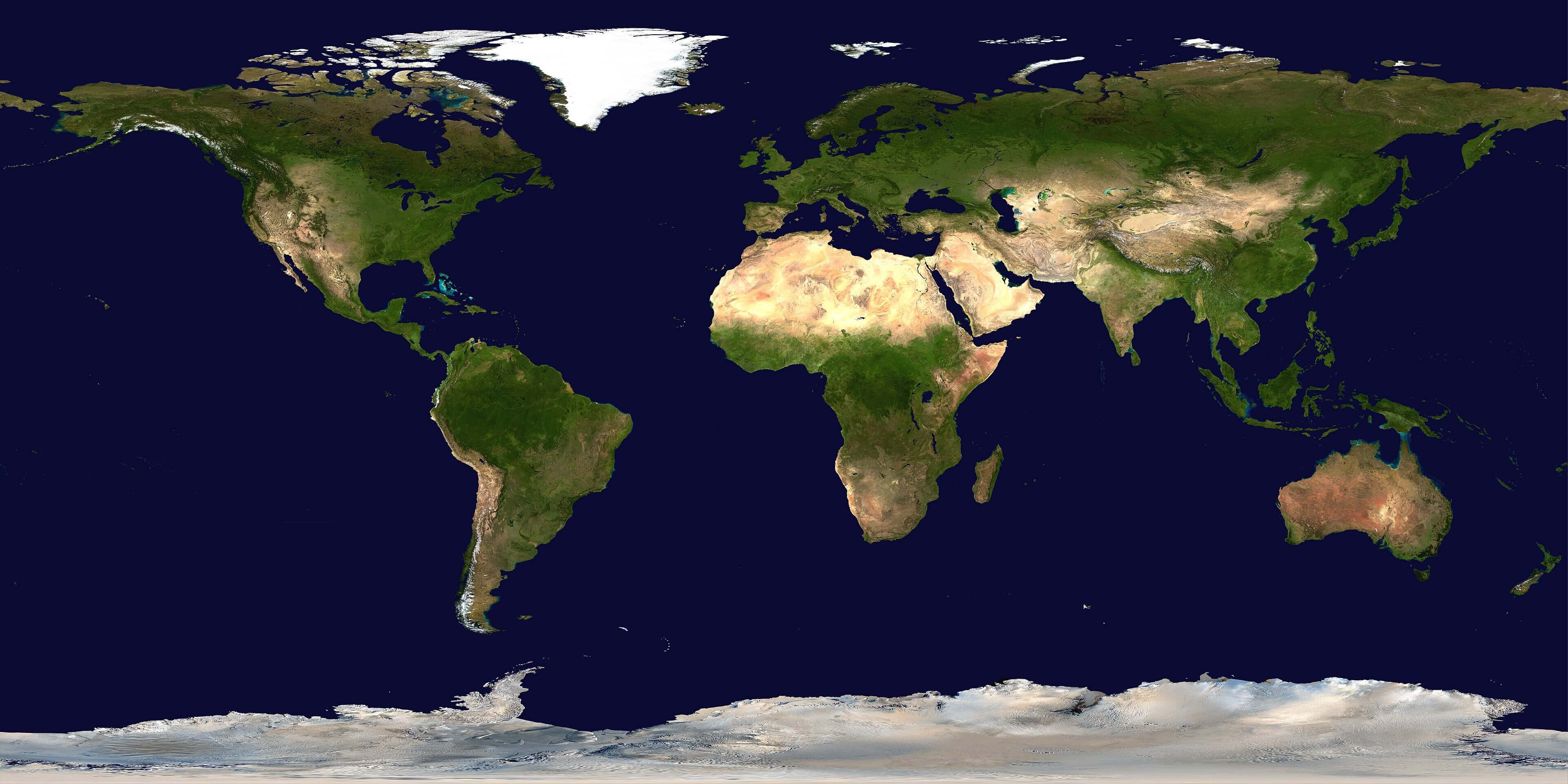 Whole World land and ocean map
