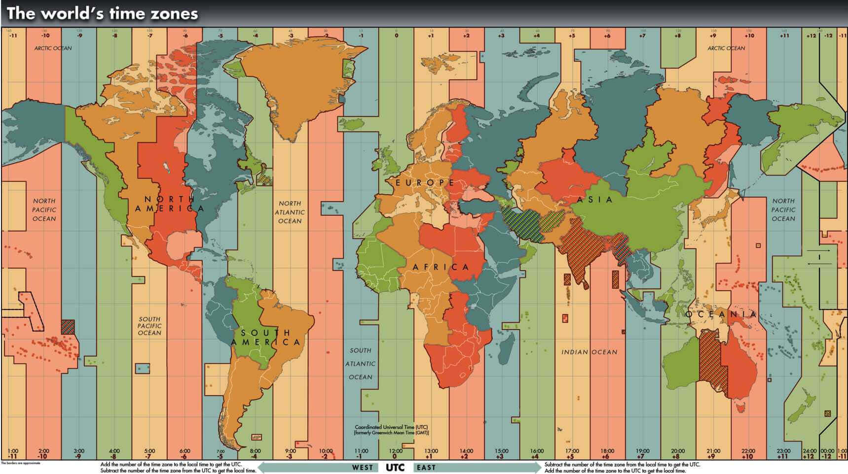 The World time zone map with Europe