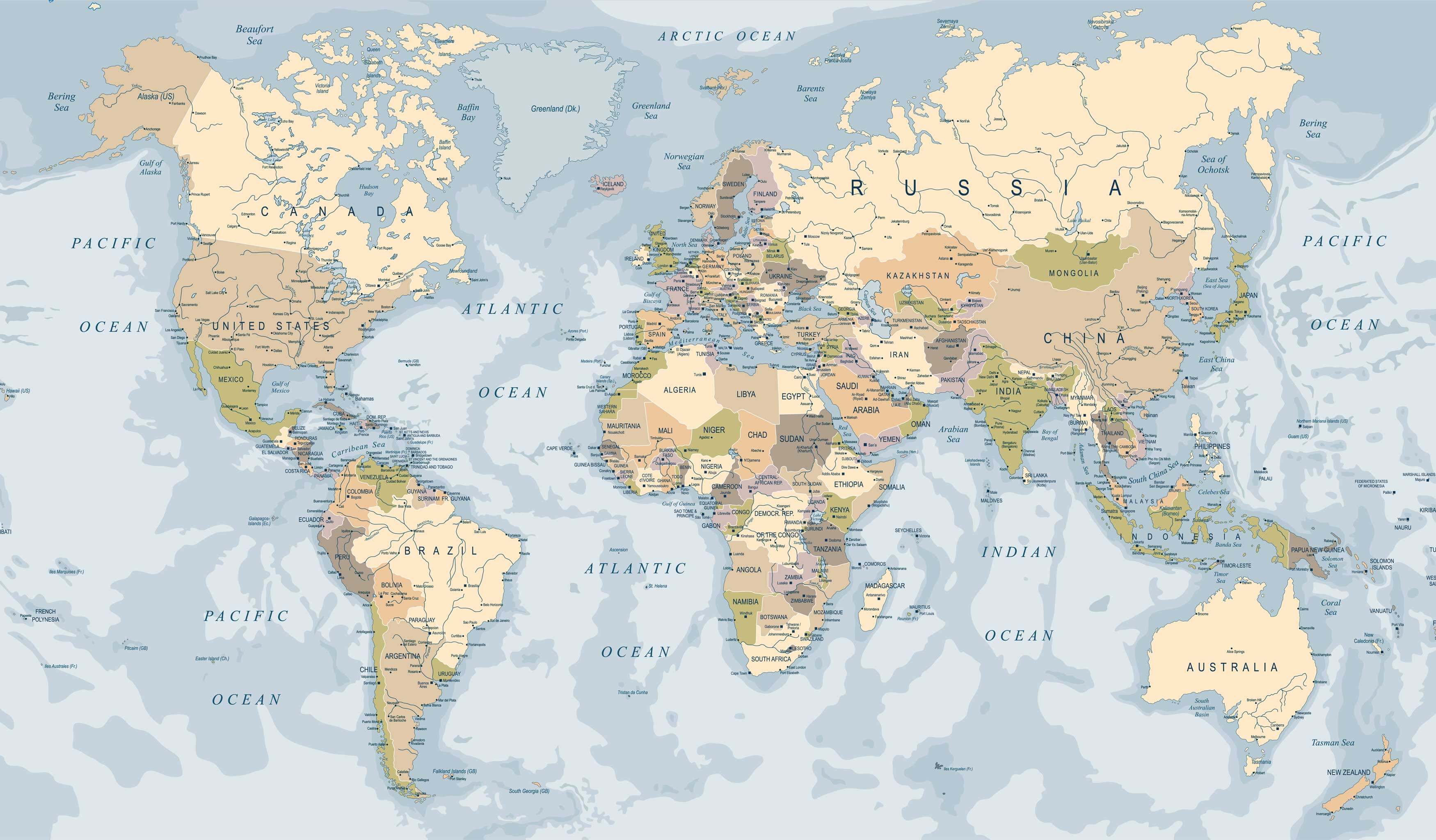 World political wallpaper map