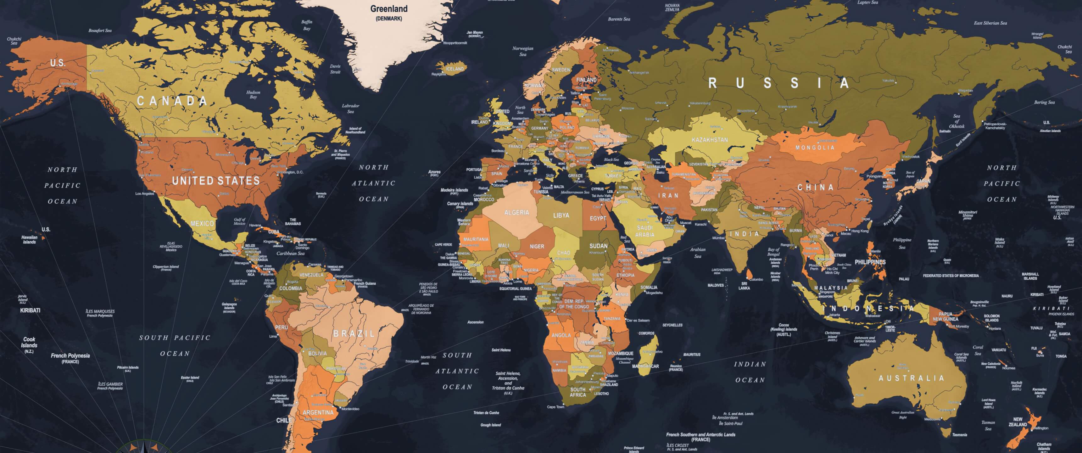 World wallpaper map design