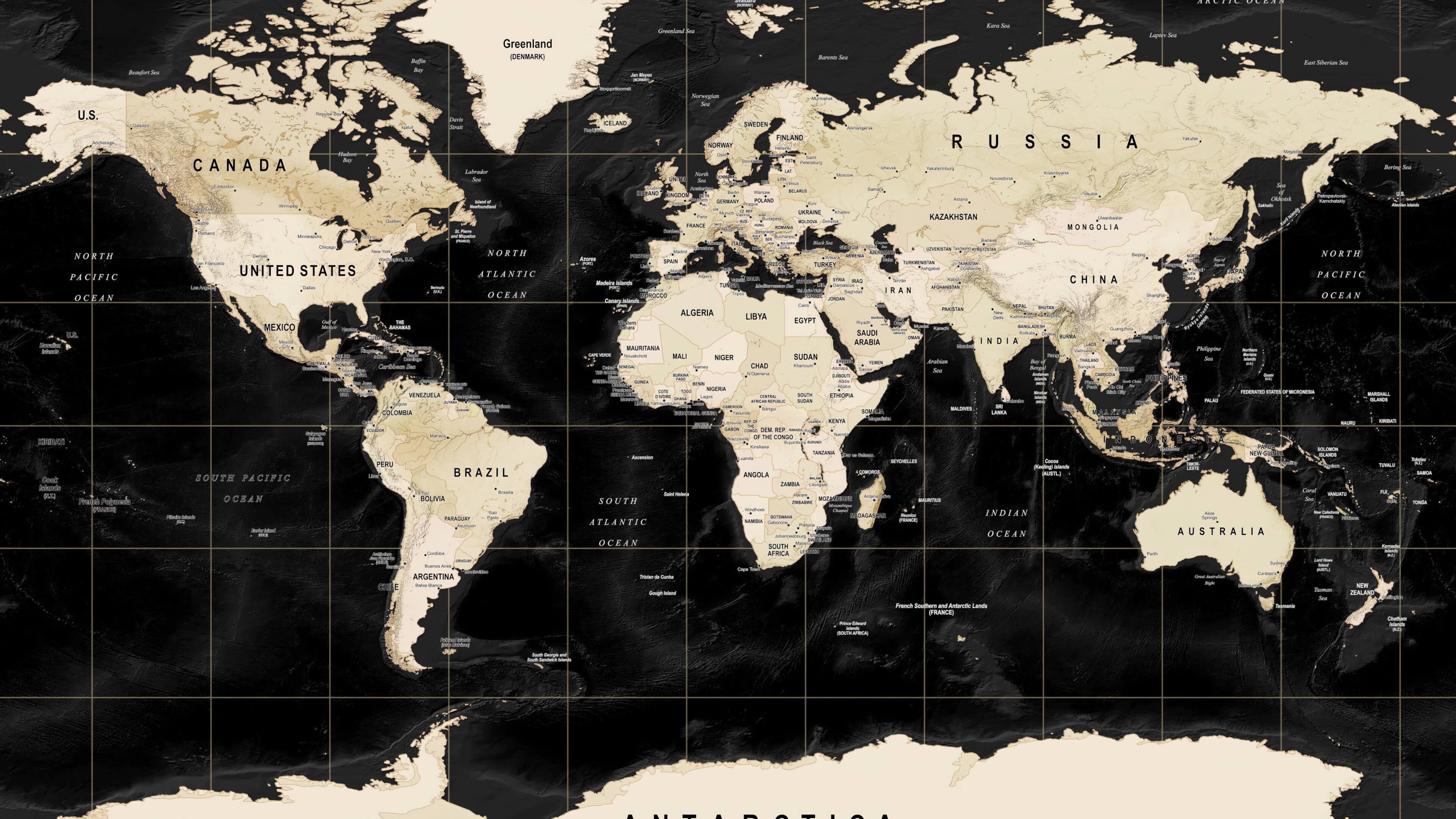 World wallpaper map poster