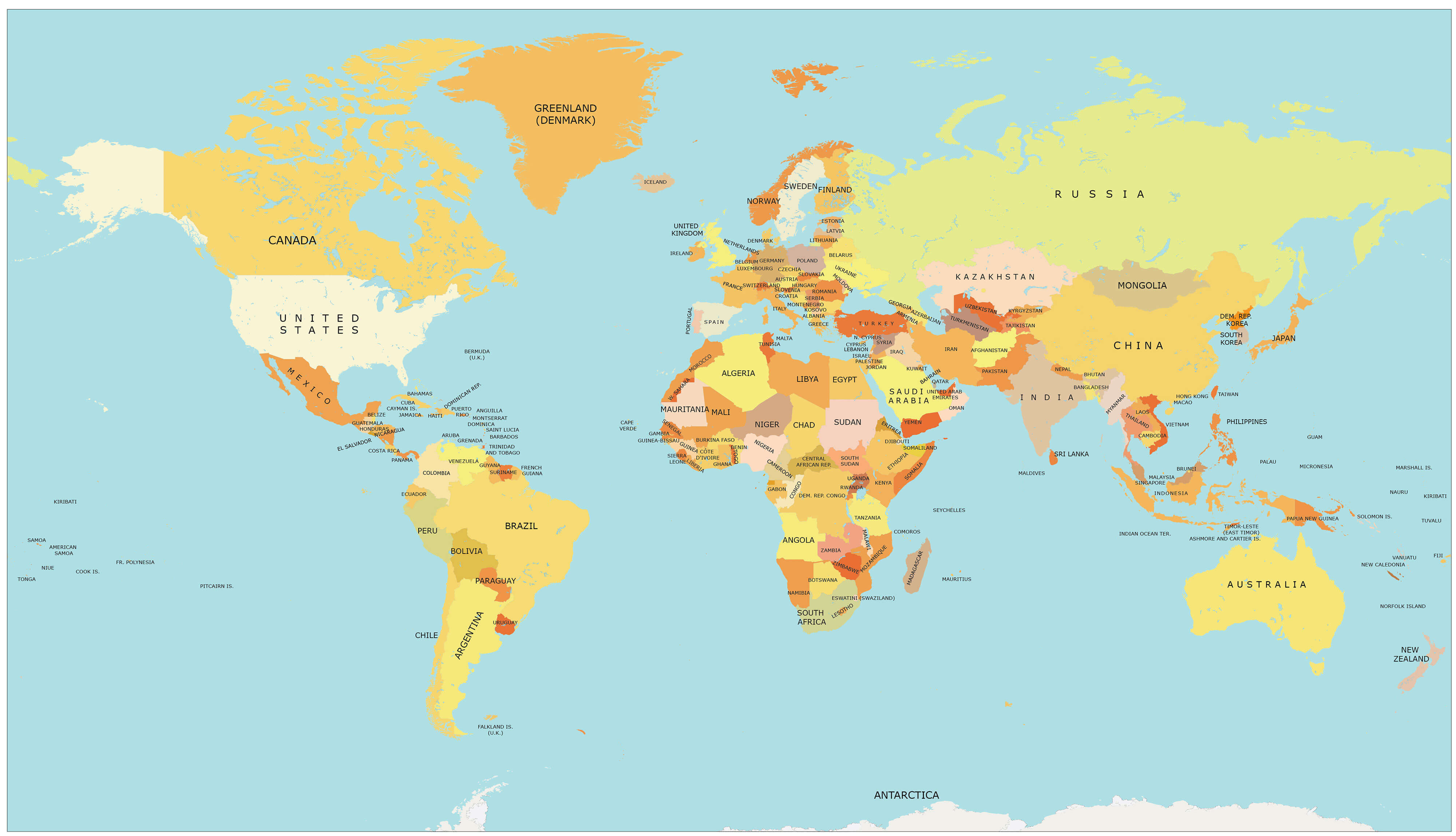 World countries map