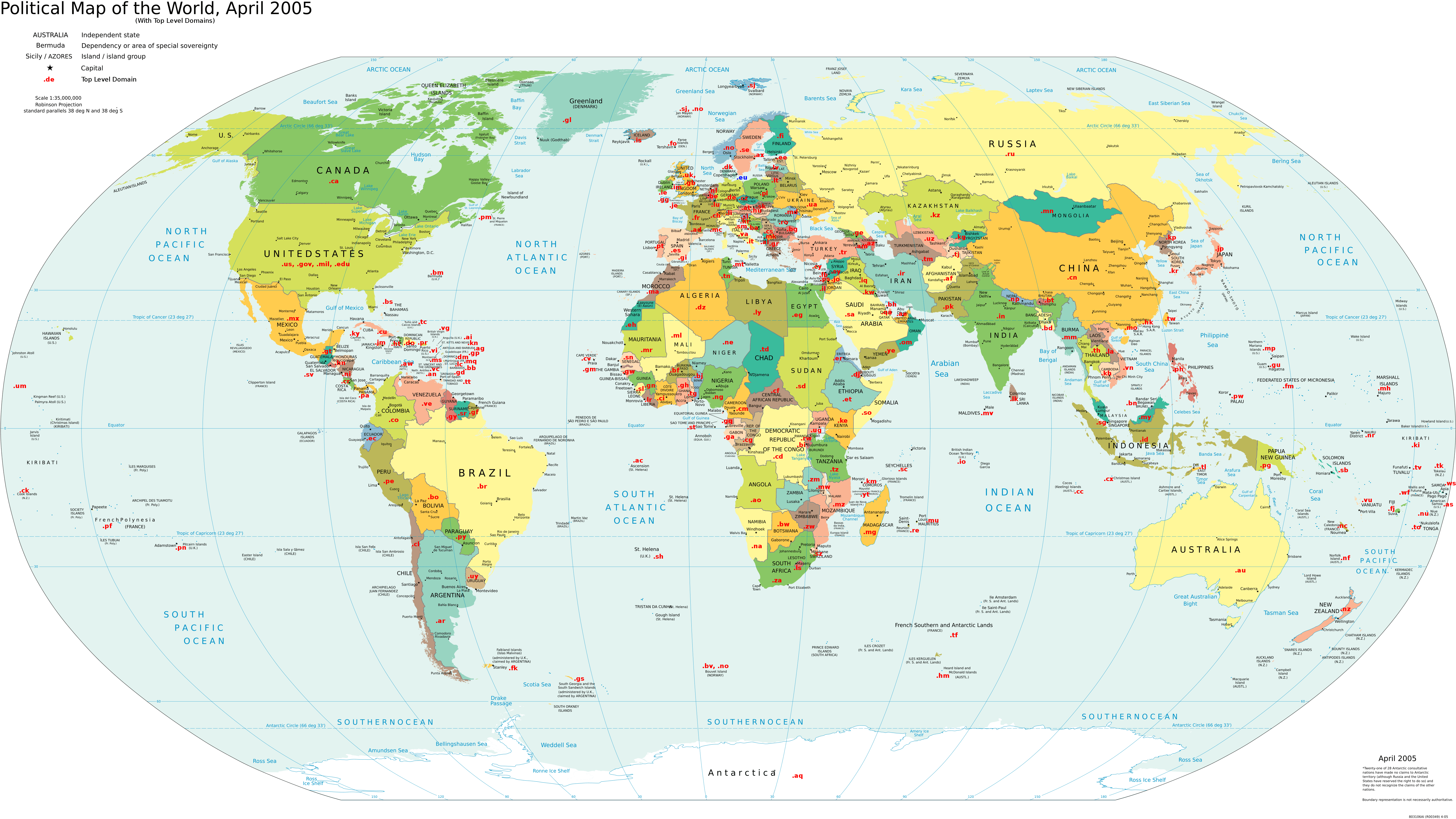 World domain extensions map