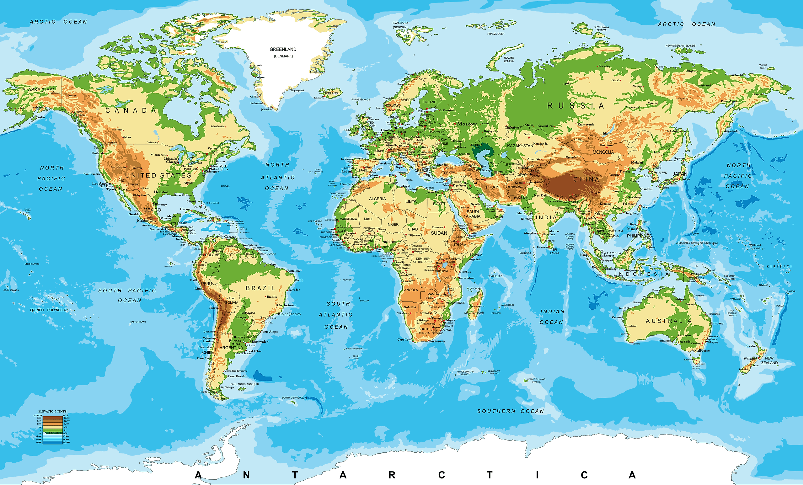 World physical map