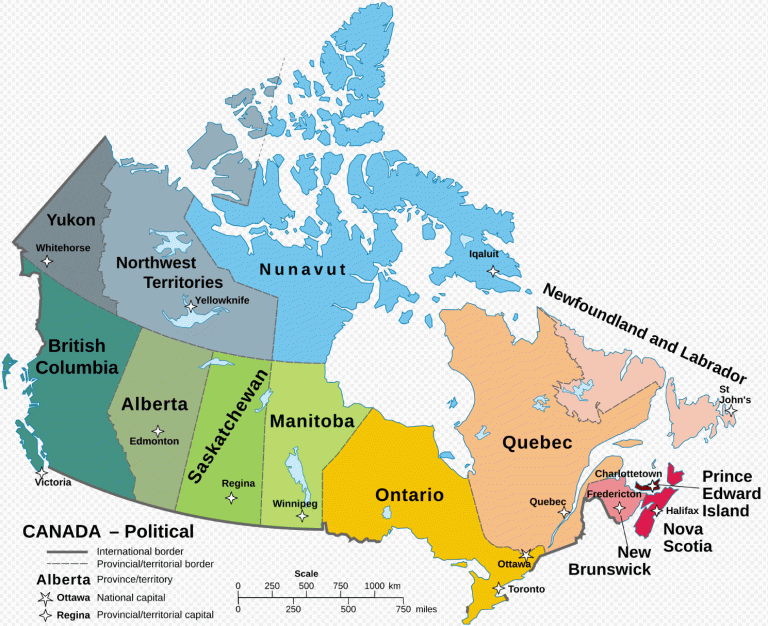 Canada territories Map