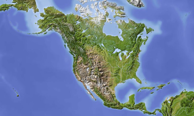 North America satellite map