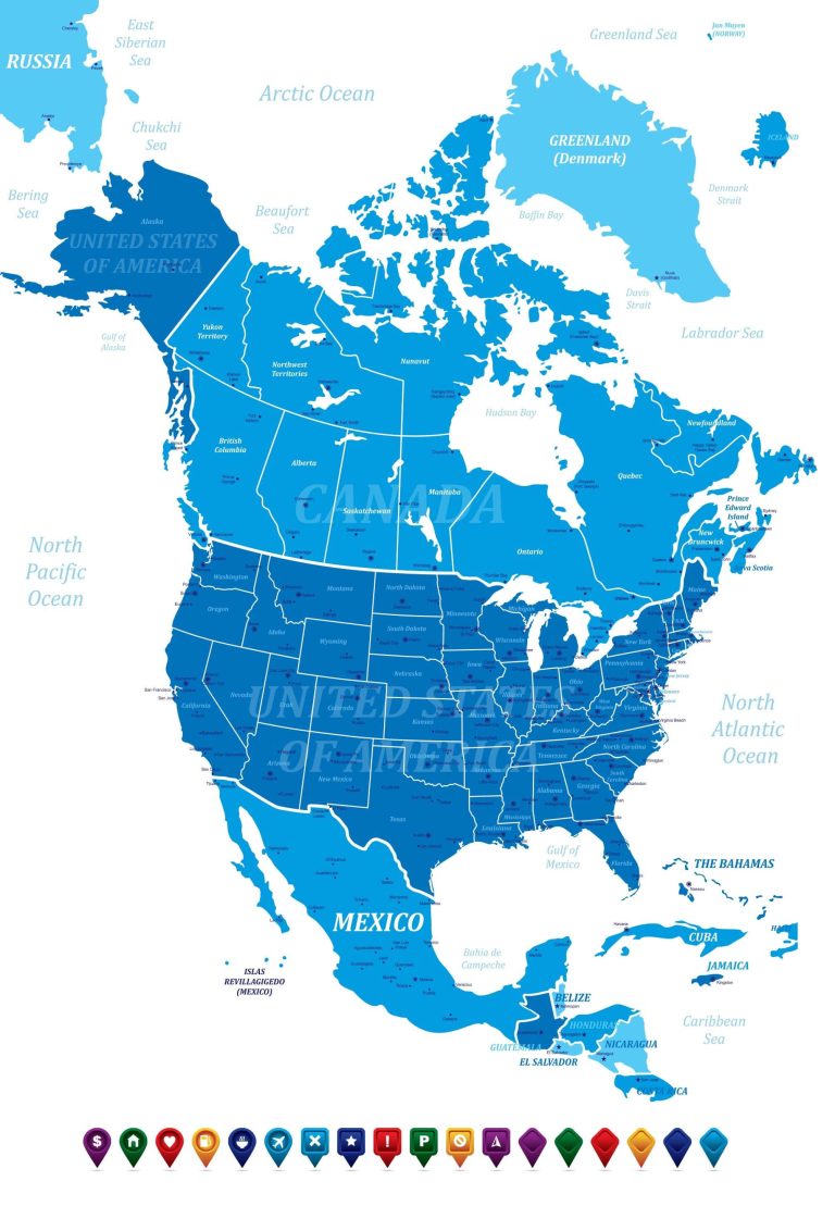 North America Countires Political Map