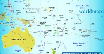 Countries and capitals of the Oceania Map