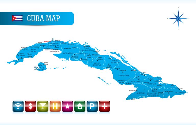 Cuba map with navigation