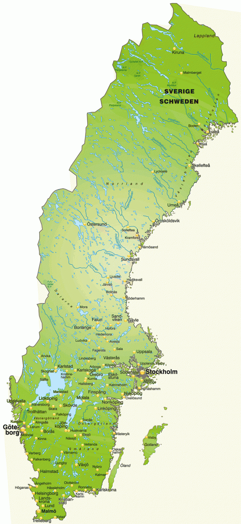 Overview Map of Sweden