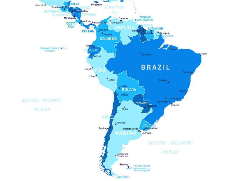 South America countries map