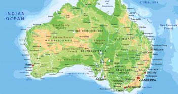 australia detailed physical map