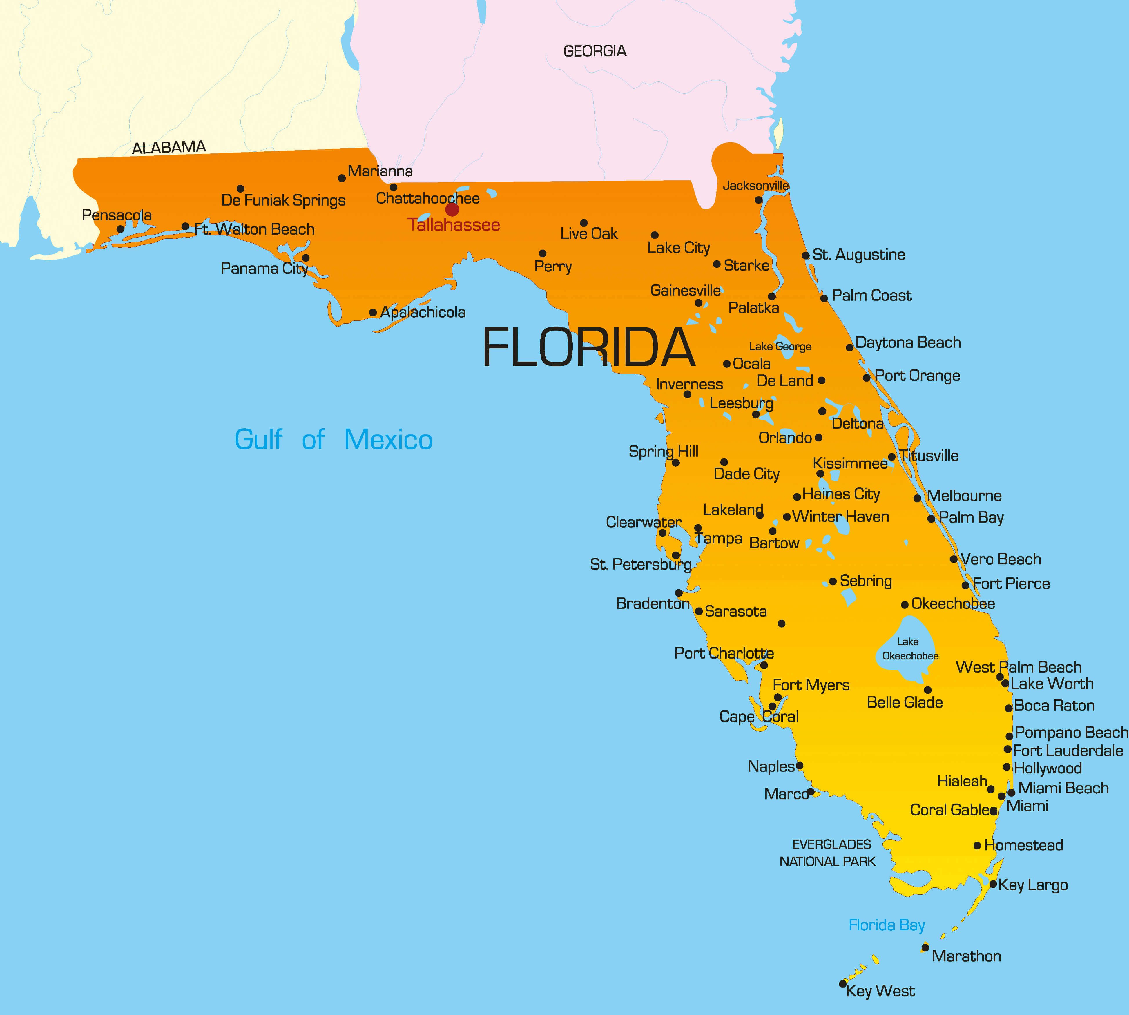 florida us map - guide of the world
