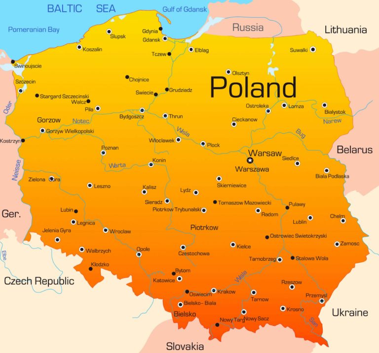 Poland cities map