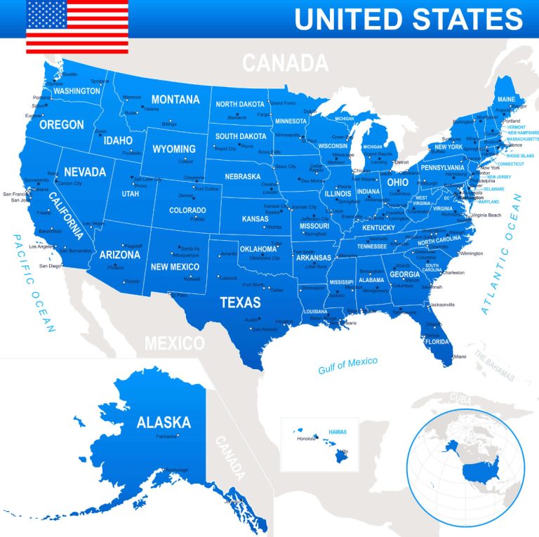 US states map