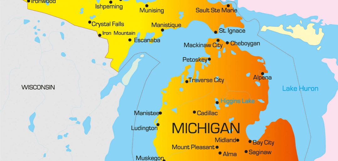Color map of Michigan