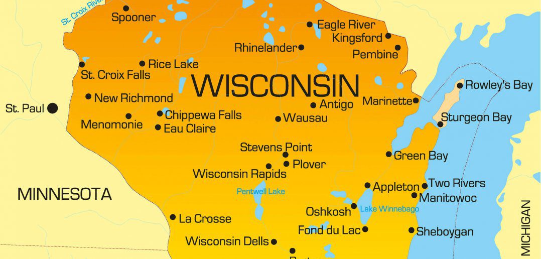 color map of Wisconsin state