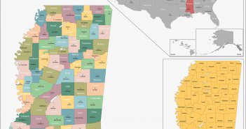 Map of Mississippi, US States