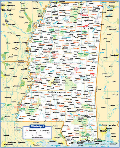 Mississippi State Map