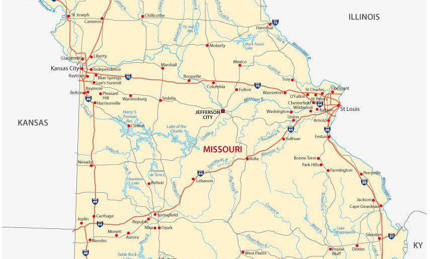 Map of Missouri Guide of the World