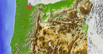 Oregon Shaded Relief Map