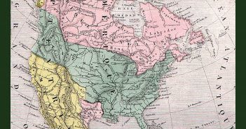 north america historical map 1845