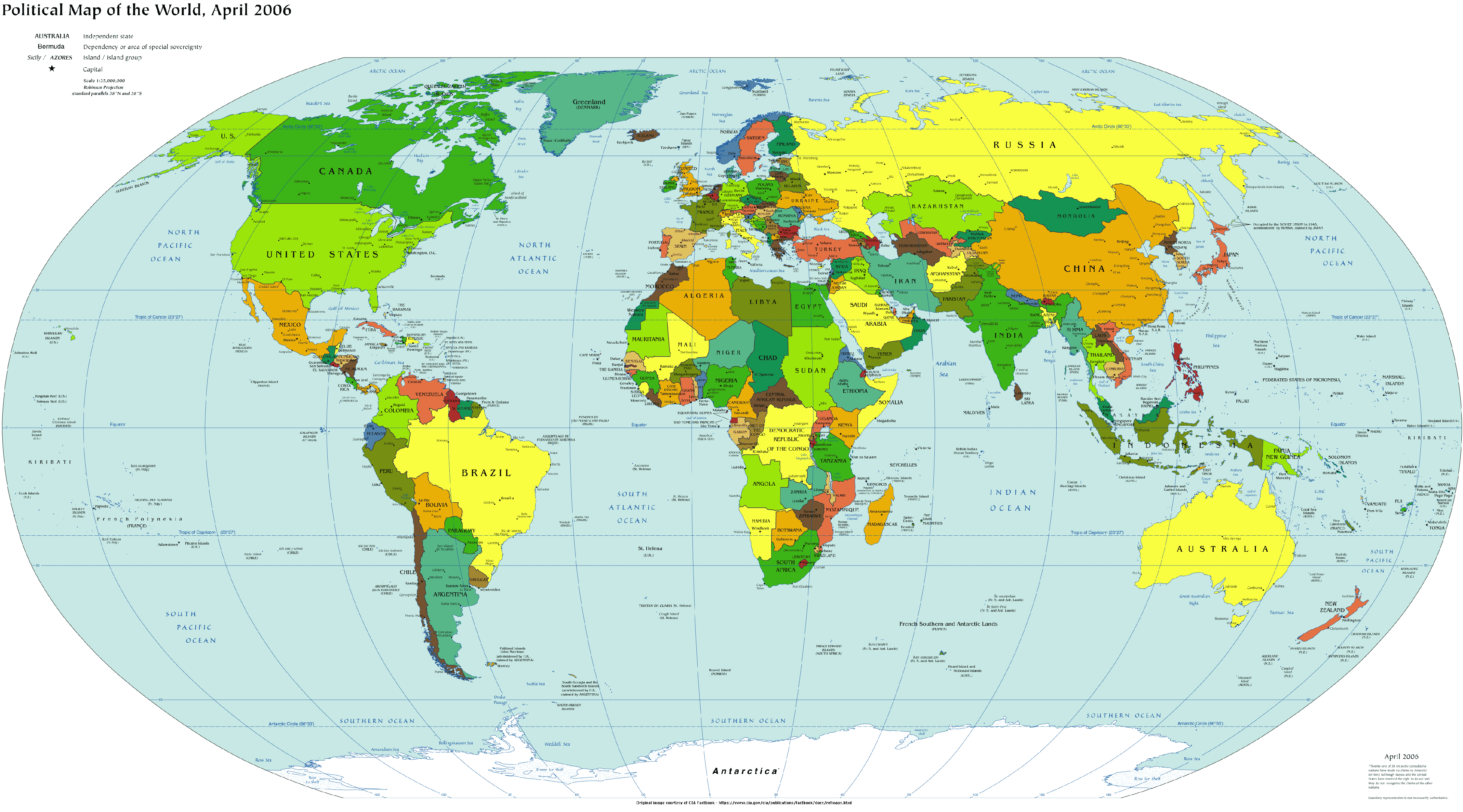 world political map english