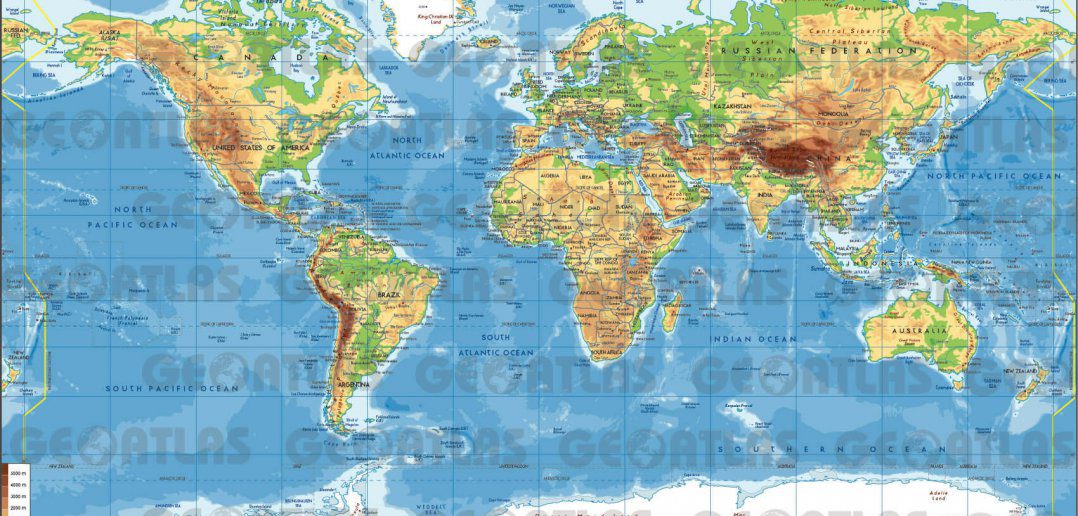 world pyhsical map