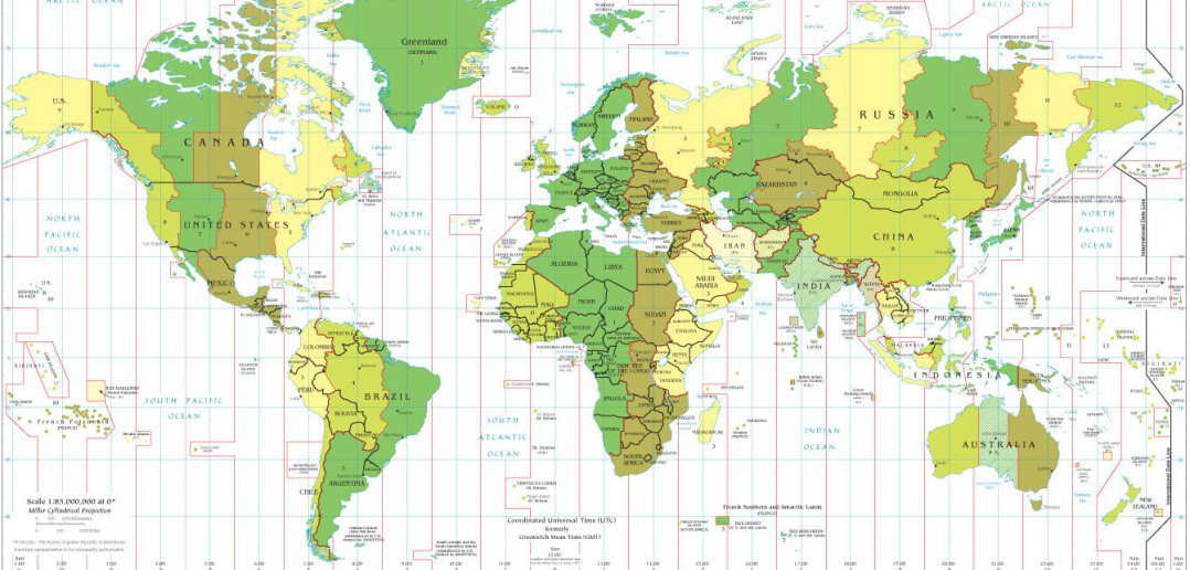 world time zones map