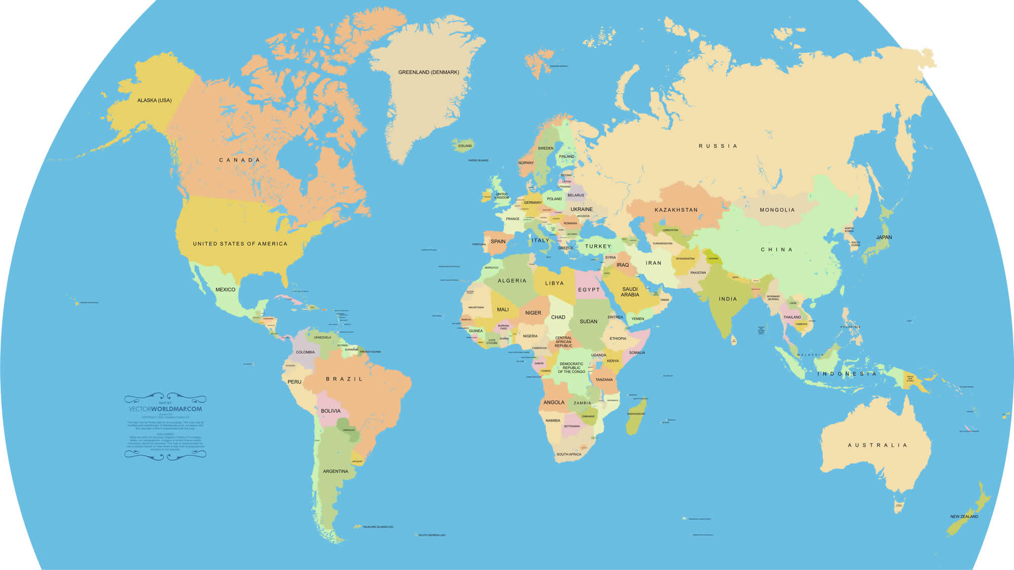 Political Map of the World Guide of the World