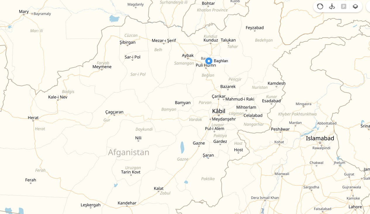 baghlan afghanistan cities map