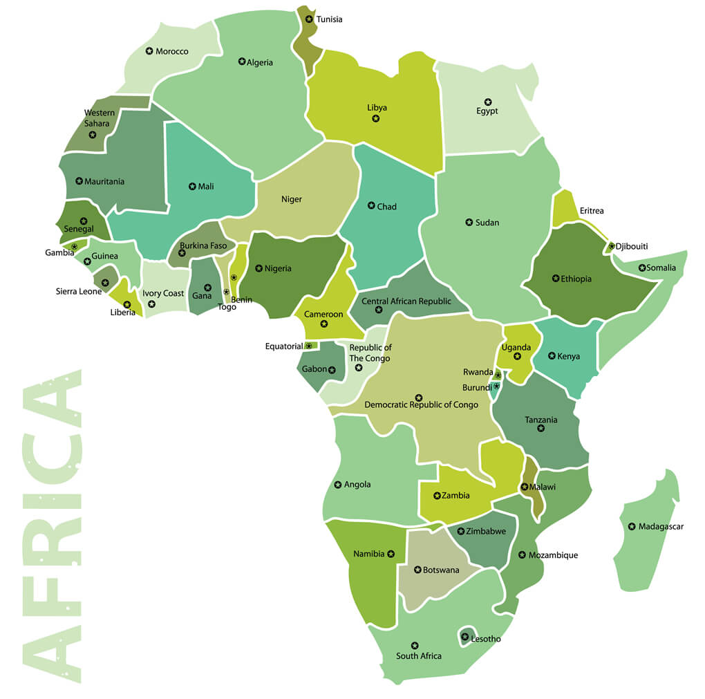 Africa Vector Map with Countries Border
