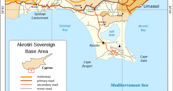 Akrotiri Sovereign Base Area Cyprus map