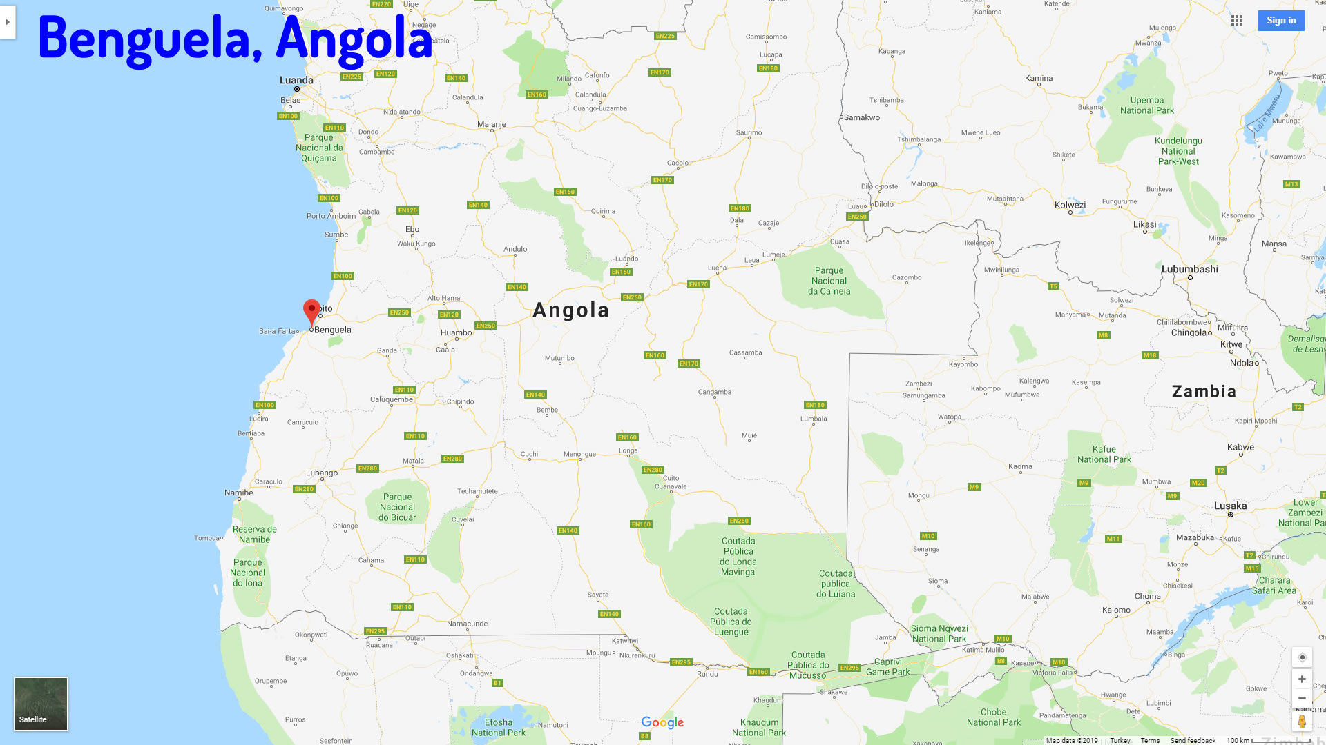 Benguela Map Angola