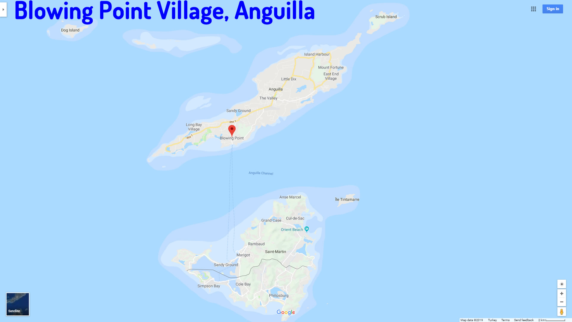 Blowing Point Village map Anguilla