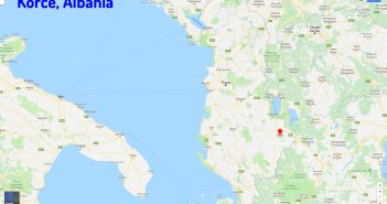 Korce map Albania
