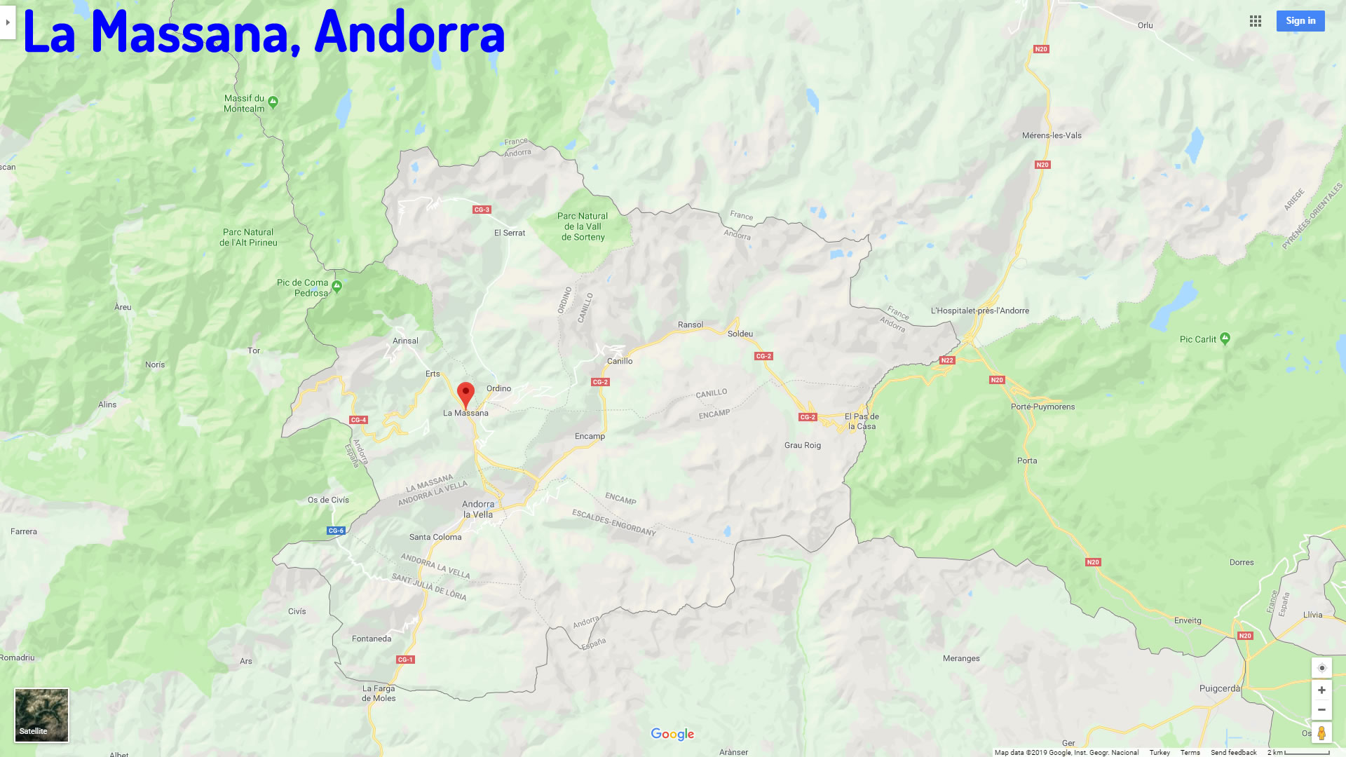 La Massana map andorra