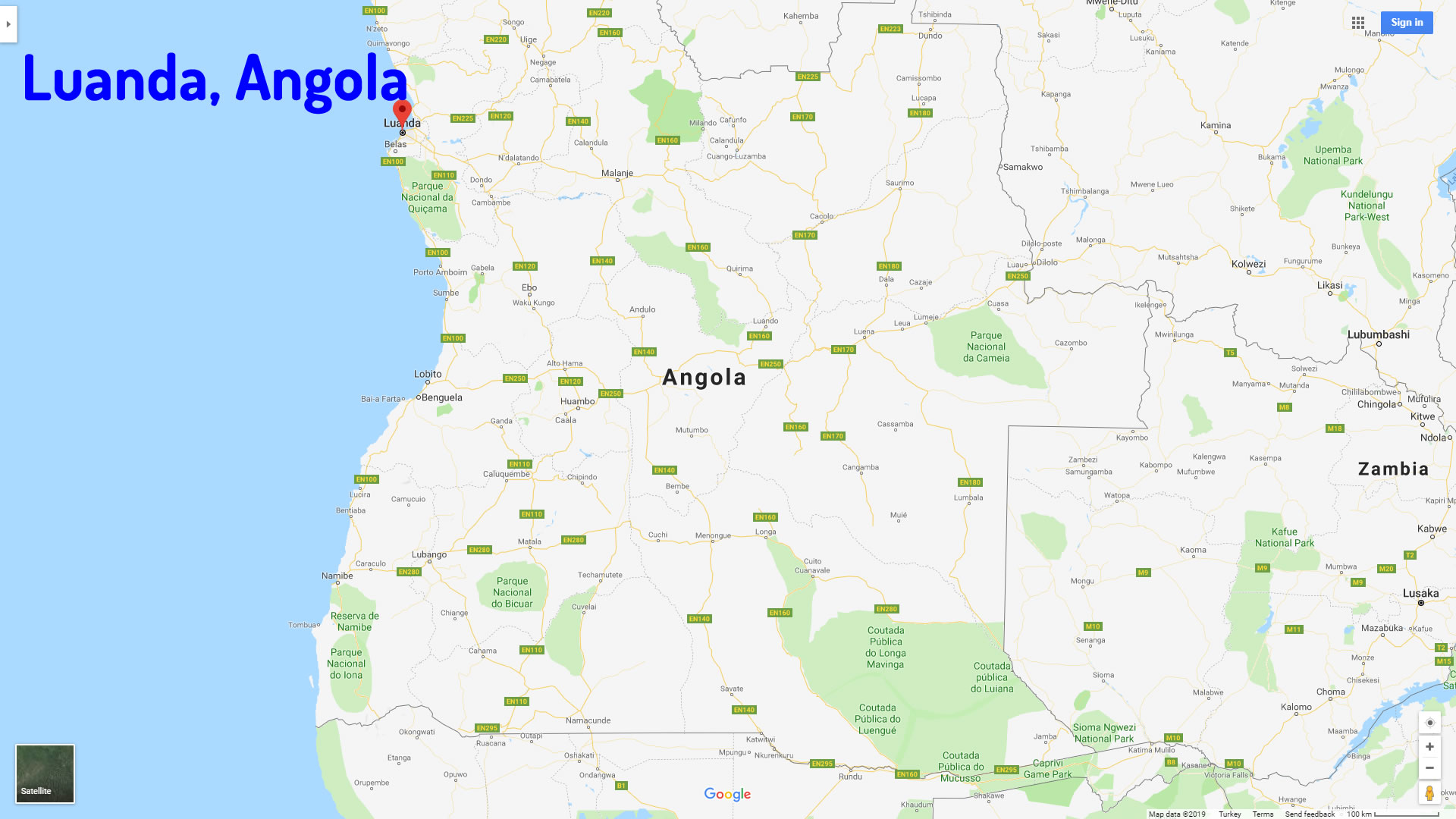 Luanda map Angola