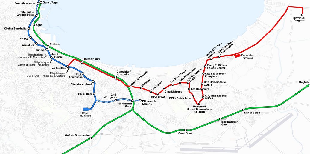 el jazair metro map