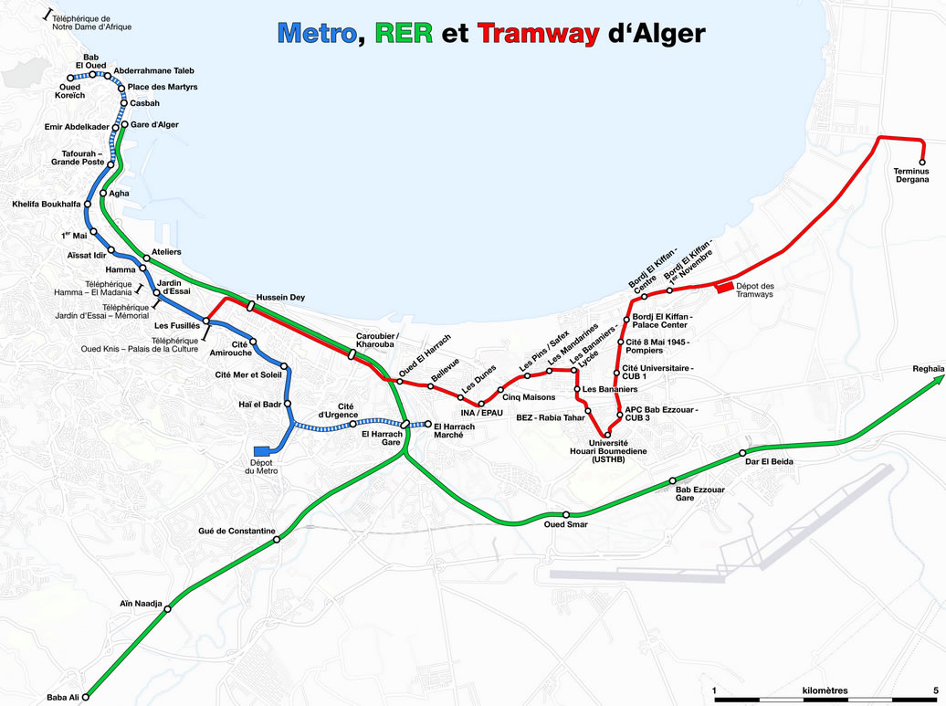 el jazair metro map