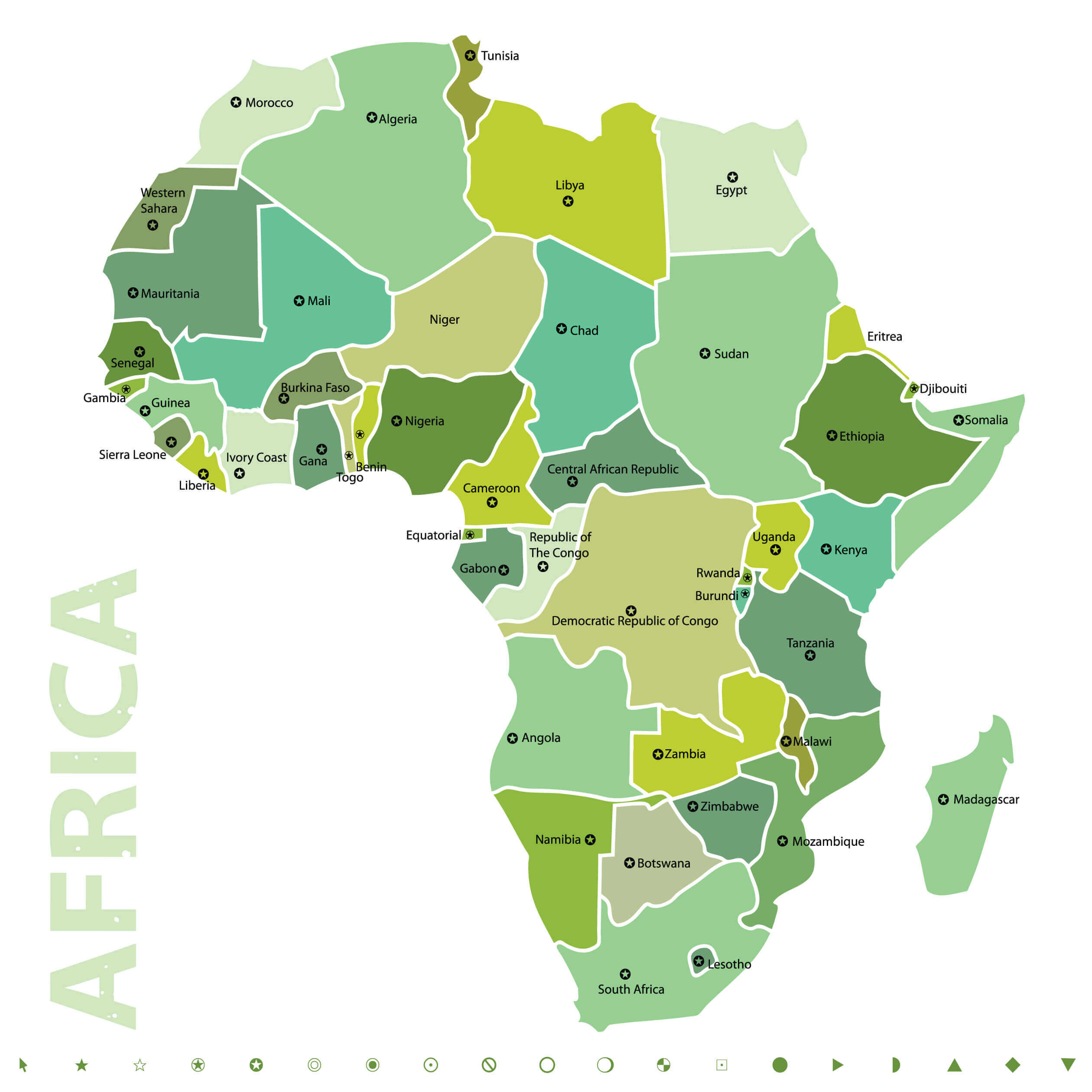 vector map of africa