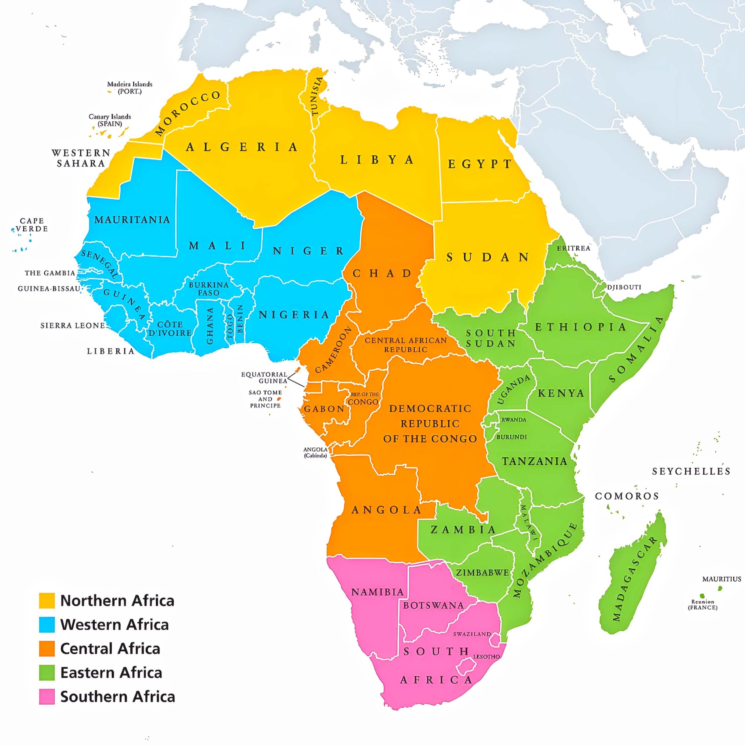 Africa Regions Map