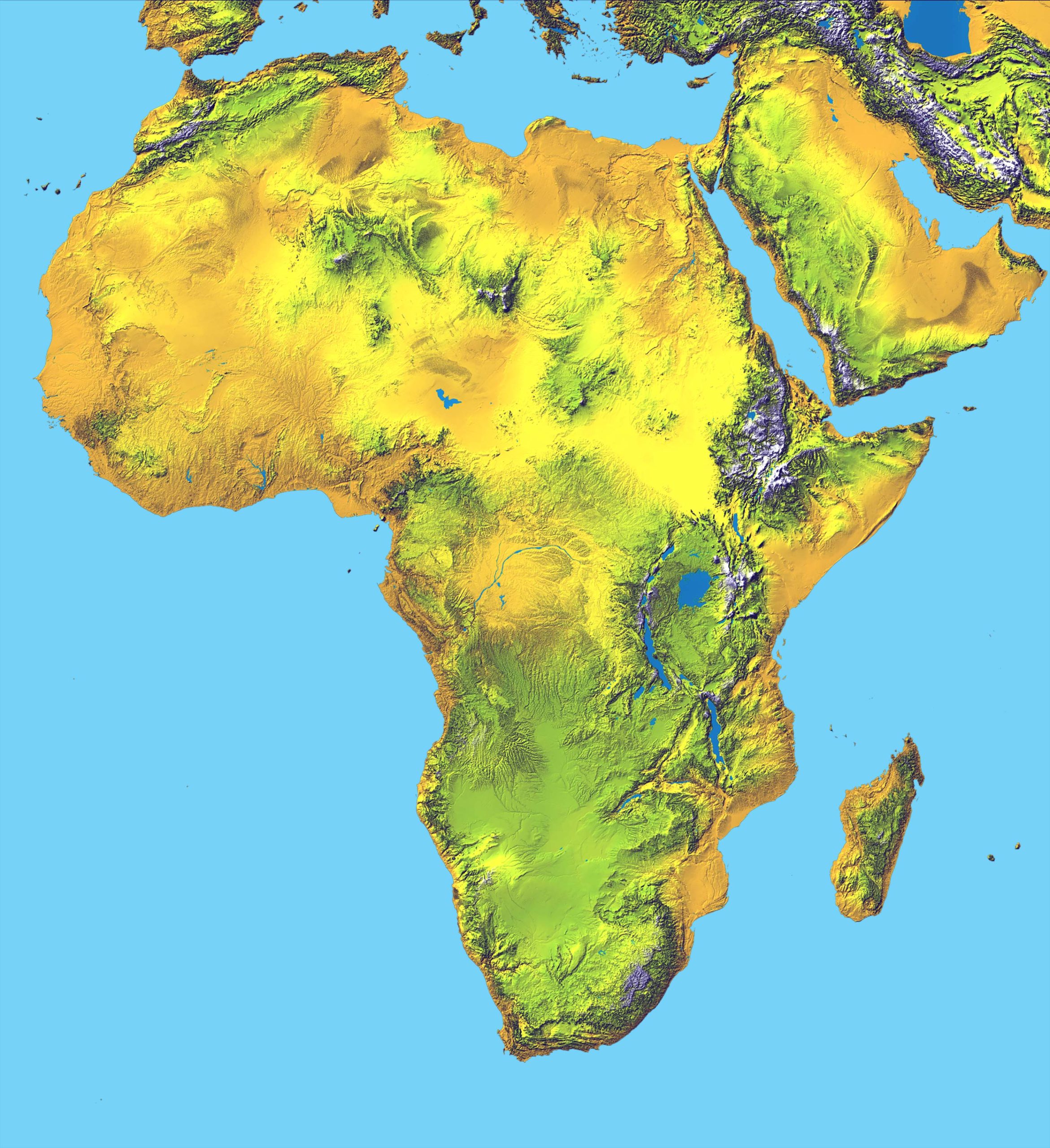 Africa Topographic Map
