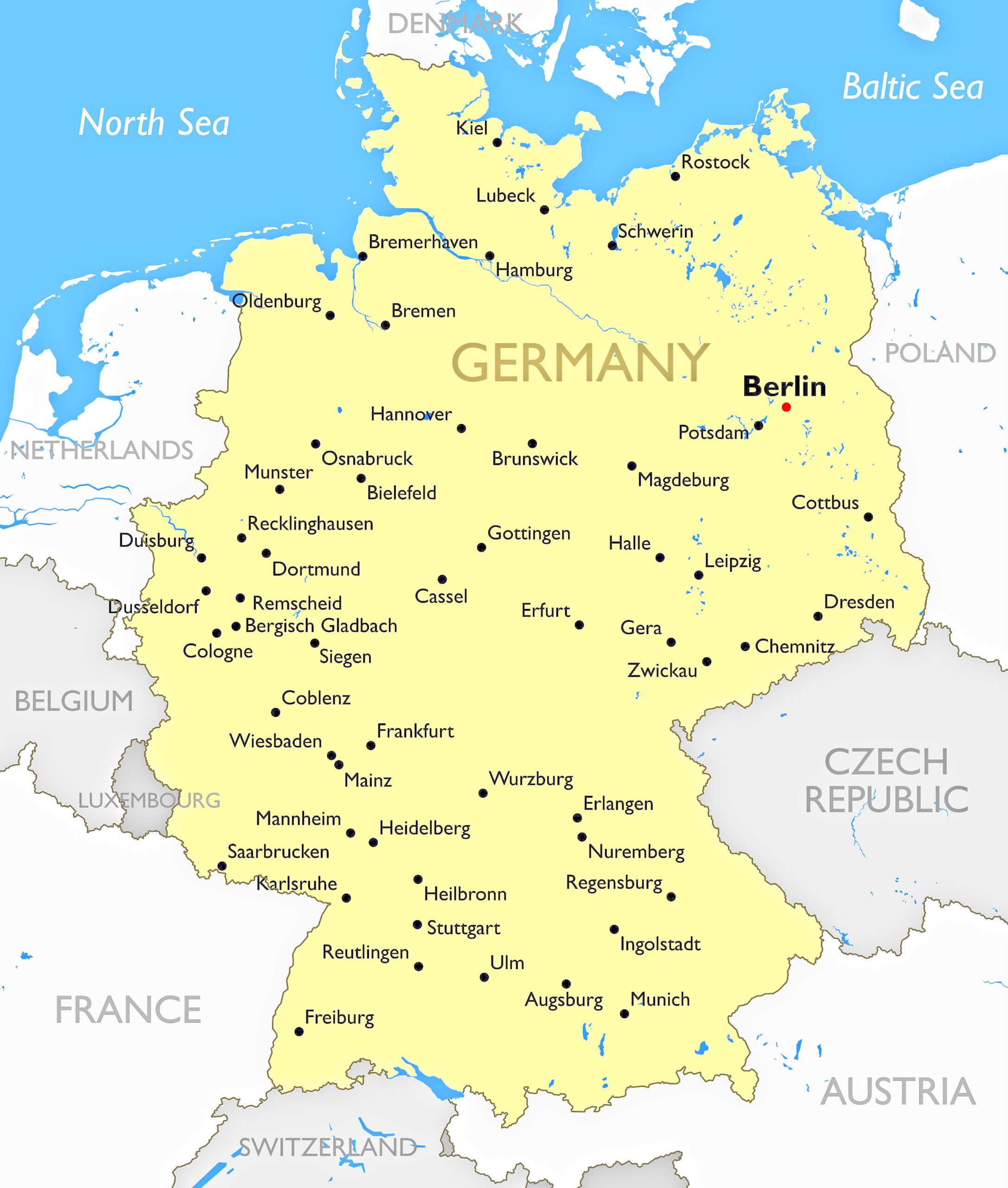 Germany Cities (Urban) Map
