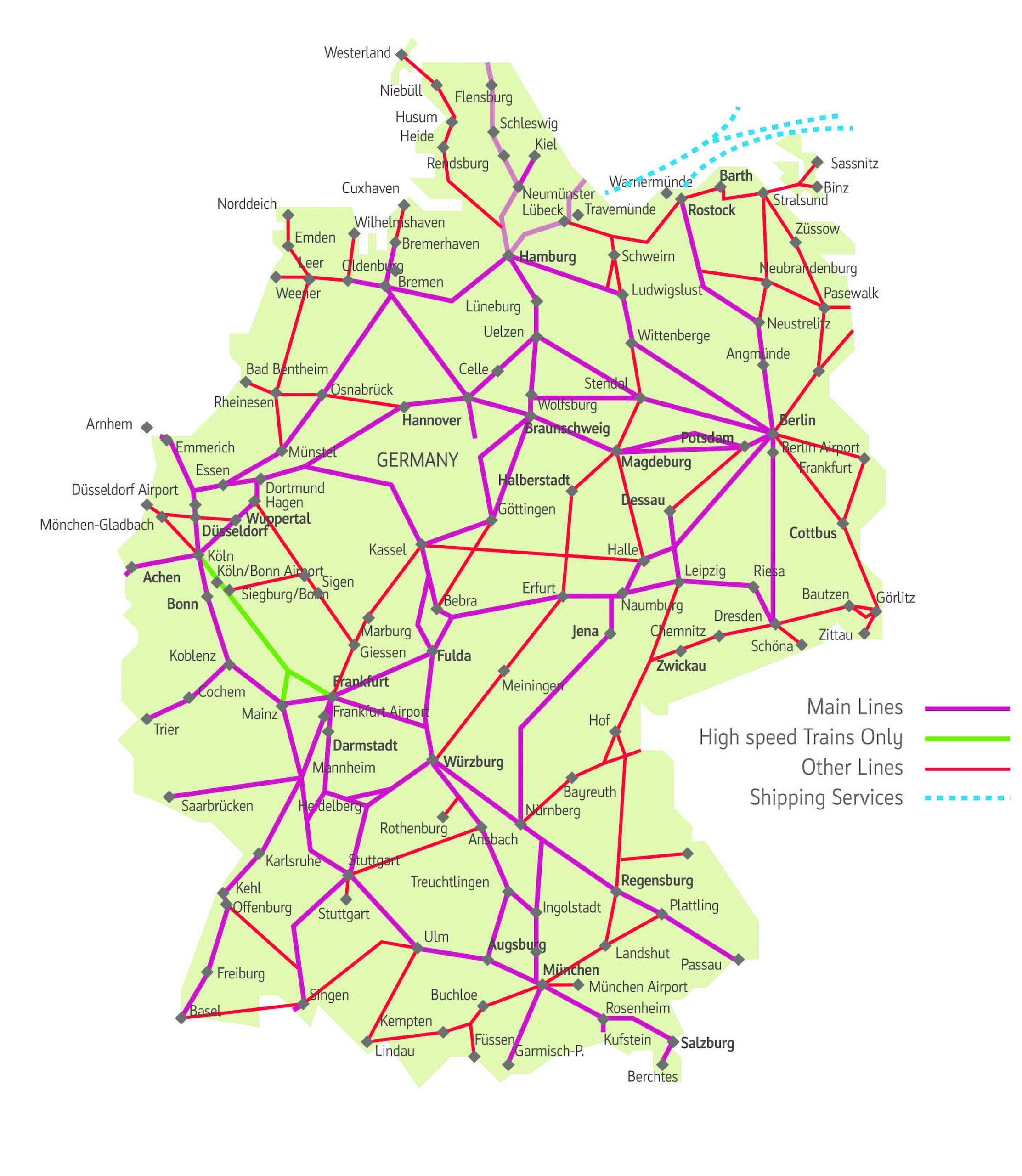 Germany Train-Rail Map