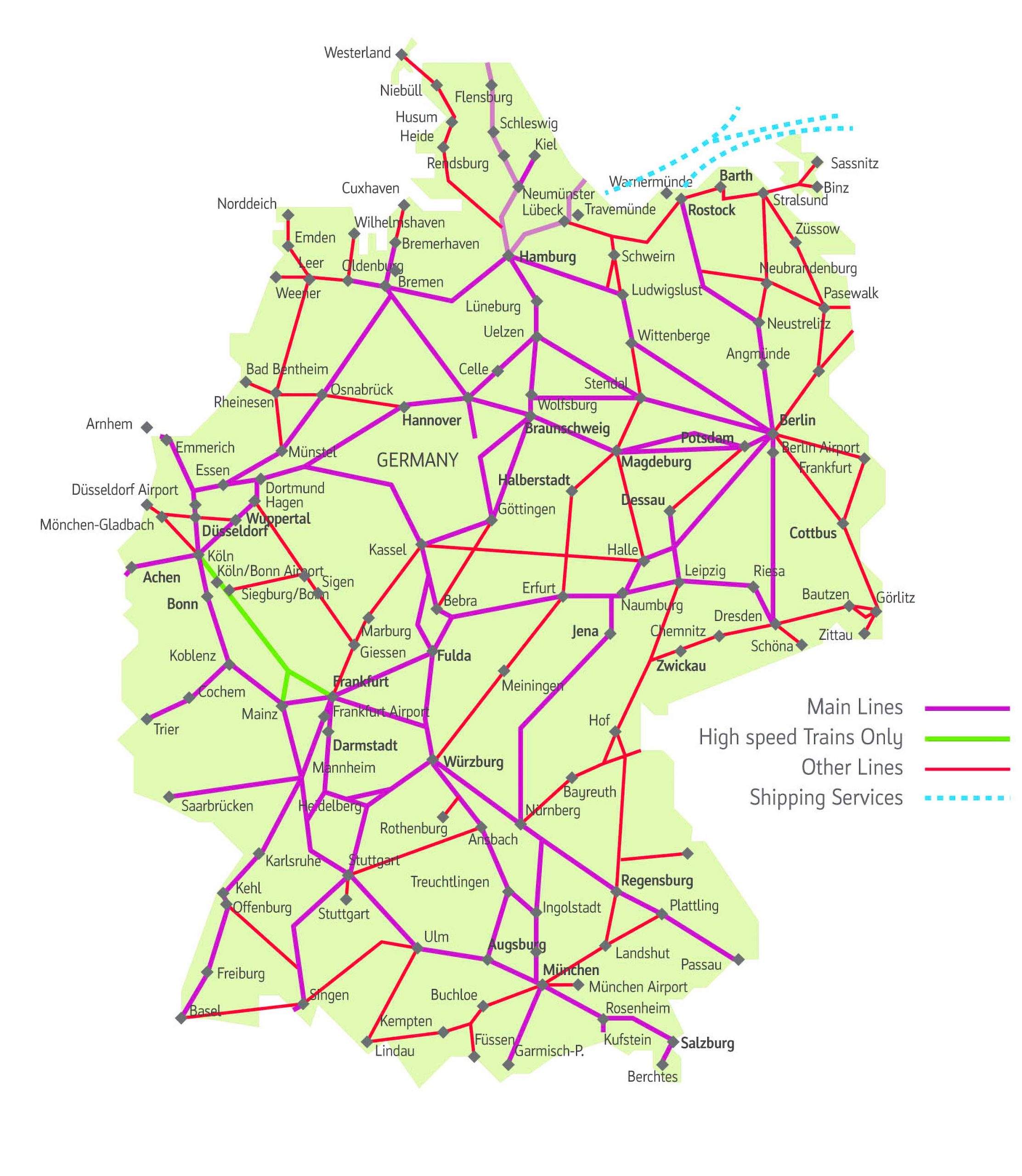 Germany Train-Rail Map